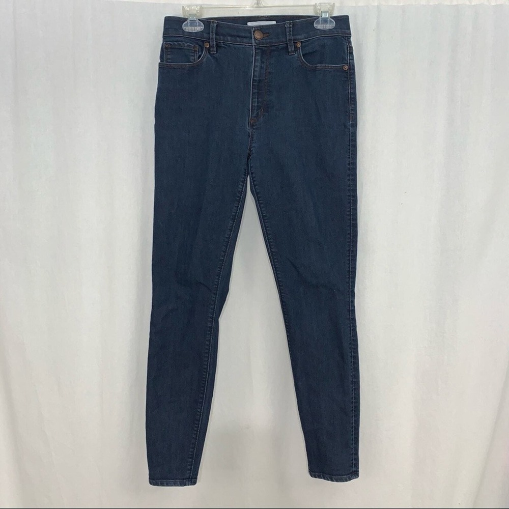 LOFT Modern High Waist Skinny Ankle Jeans Womens 2/26 Dark Wash Indigo Stretch